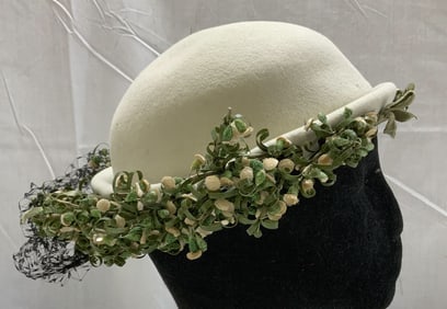 Delle Donne Flowered Felt Beret Hat NY