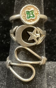 Lot 3 Vintage Sterling Silver Rings