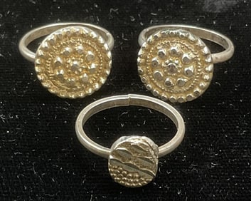 Lot 3 Vintage Sterling Silver Rings