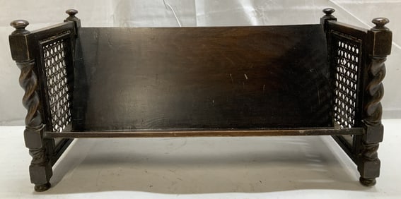 Antique Wooden Book Trough W Twisted Columns