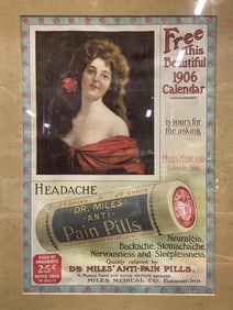 Framed 1906 Dr Miles Pain Pills Advertisement