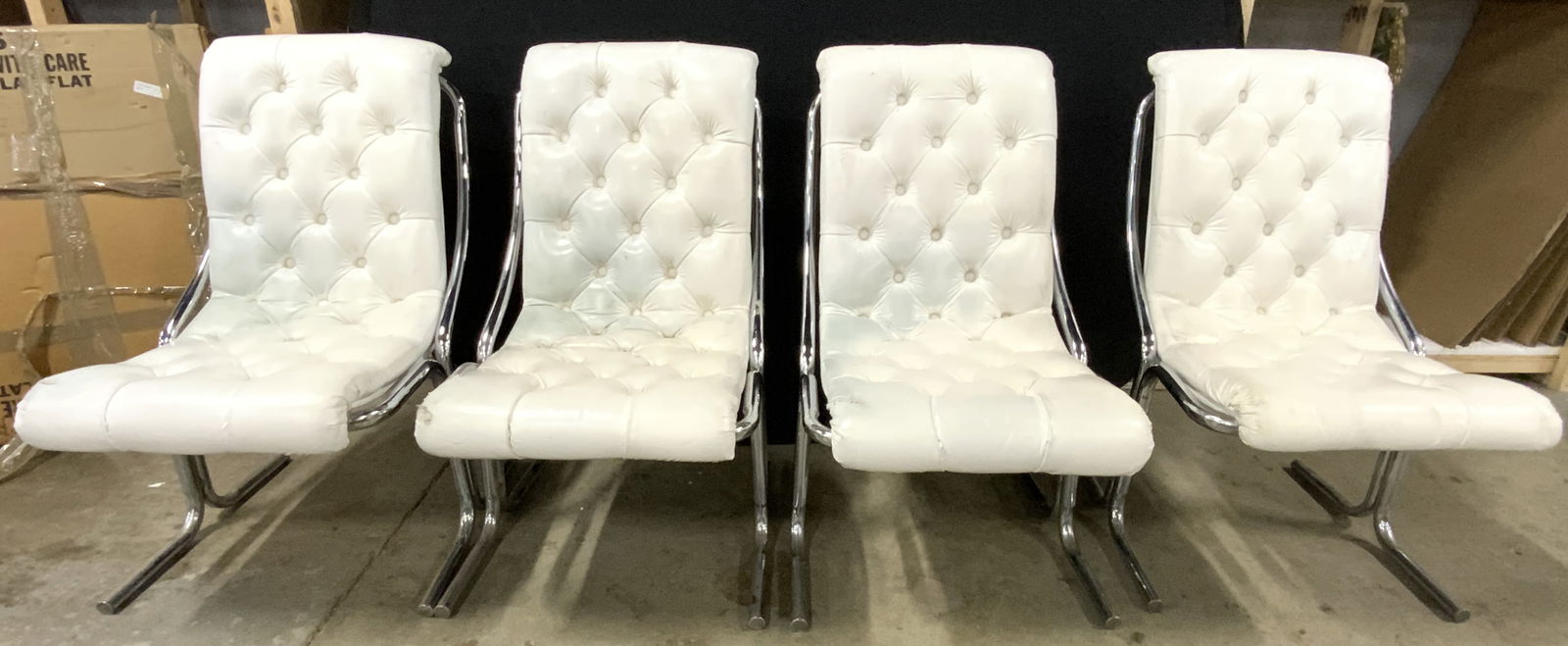 DAYSTROM Set 4 Vntg MCM Tubular Chrome Chairs USA (1 of 8)