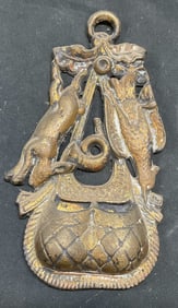 Vintage Brass Rabbit Bird Wall Match Holder