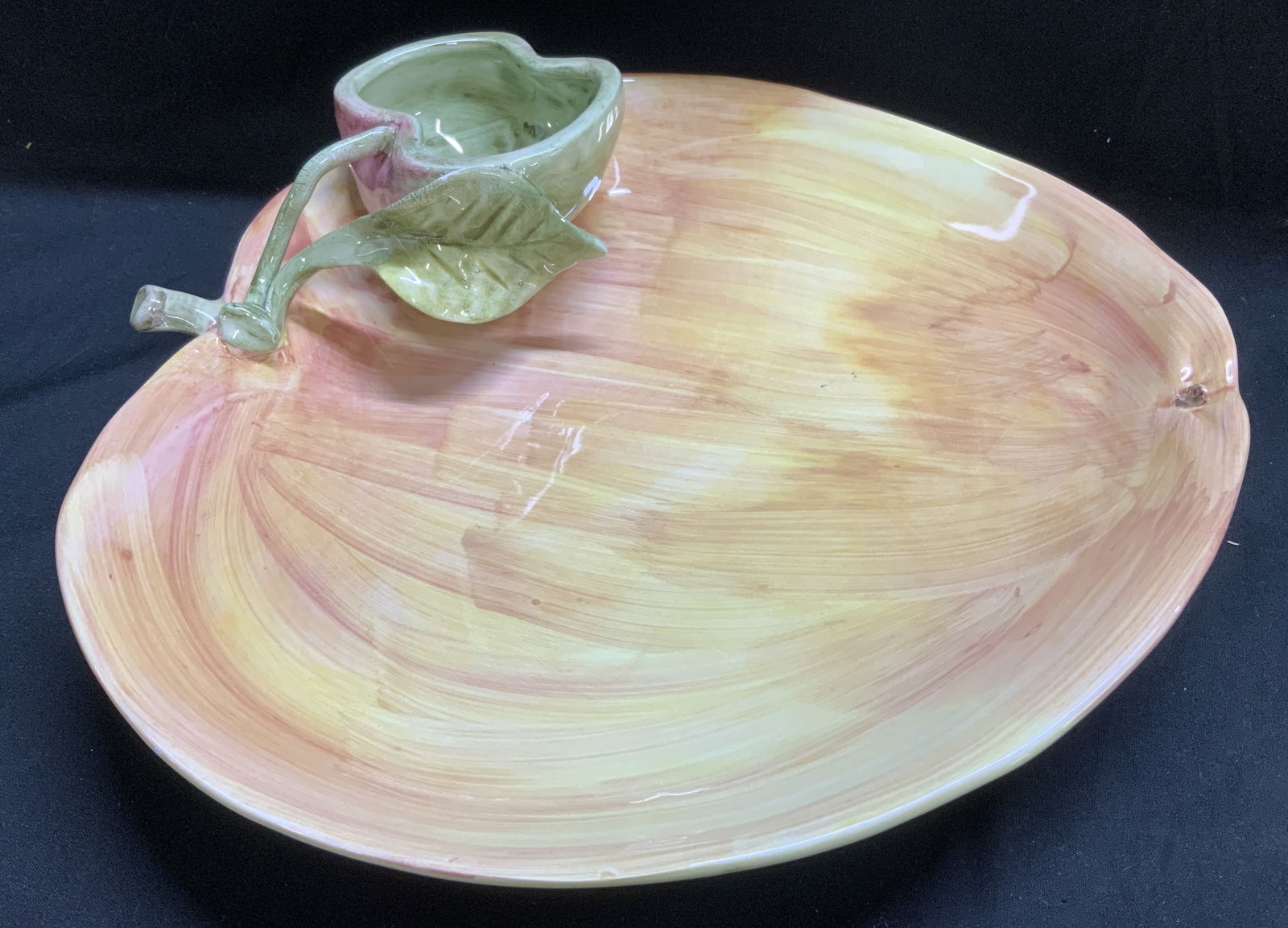 G.B.C. Ceramic Apple Chip & Dip Platter ITALY (1 of 6)