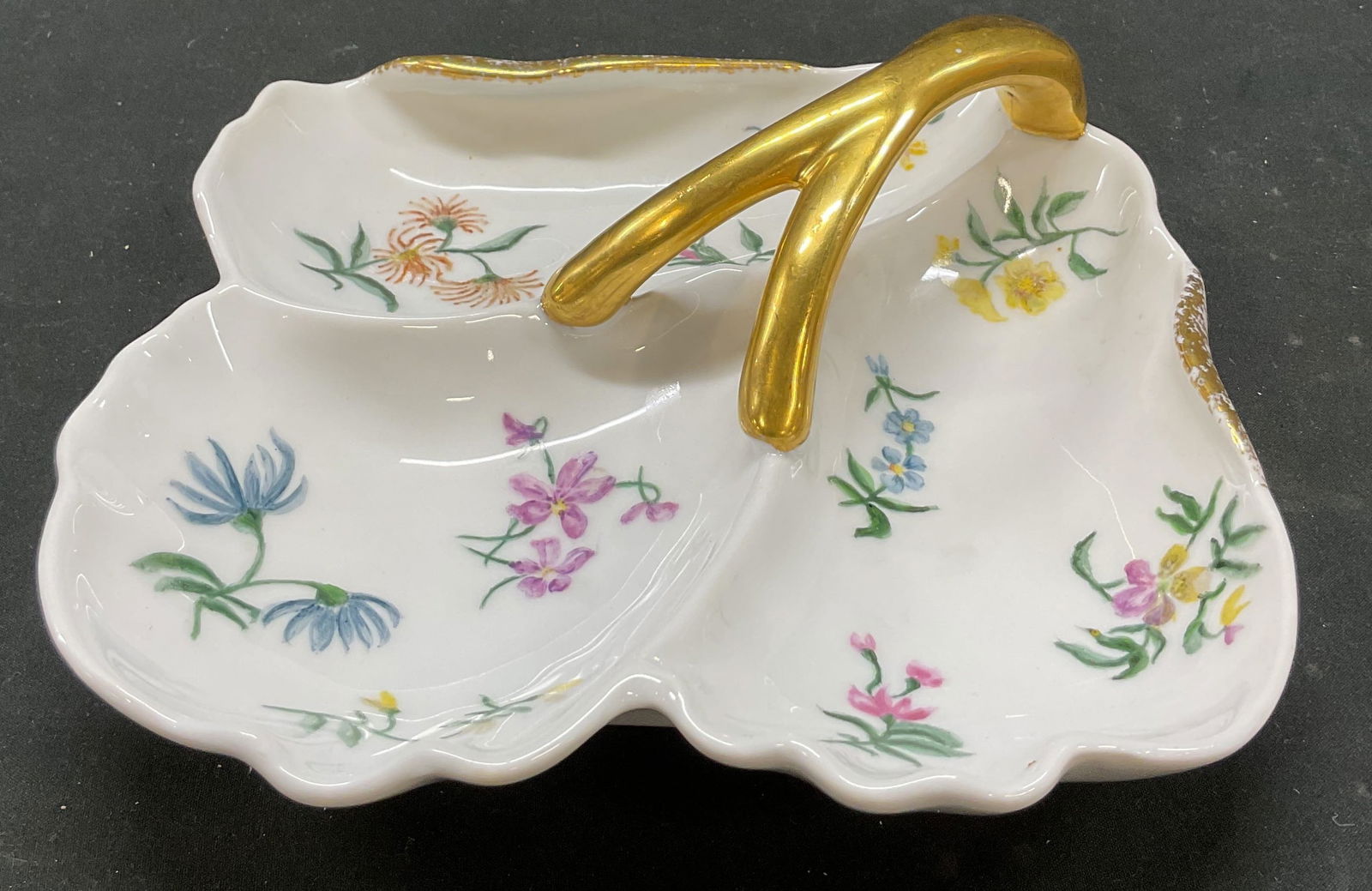 SGND Dated 1960 Hand Painted Handled Serving Dish (1 of 8)