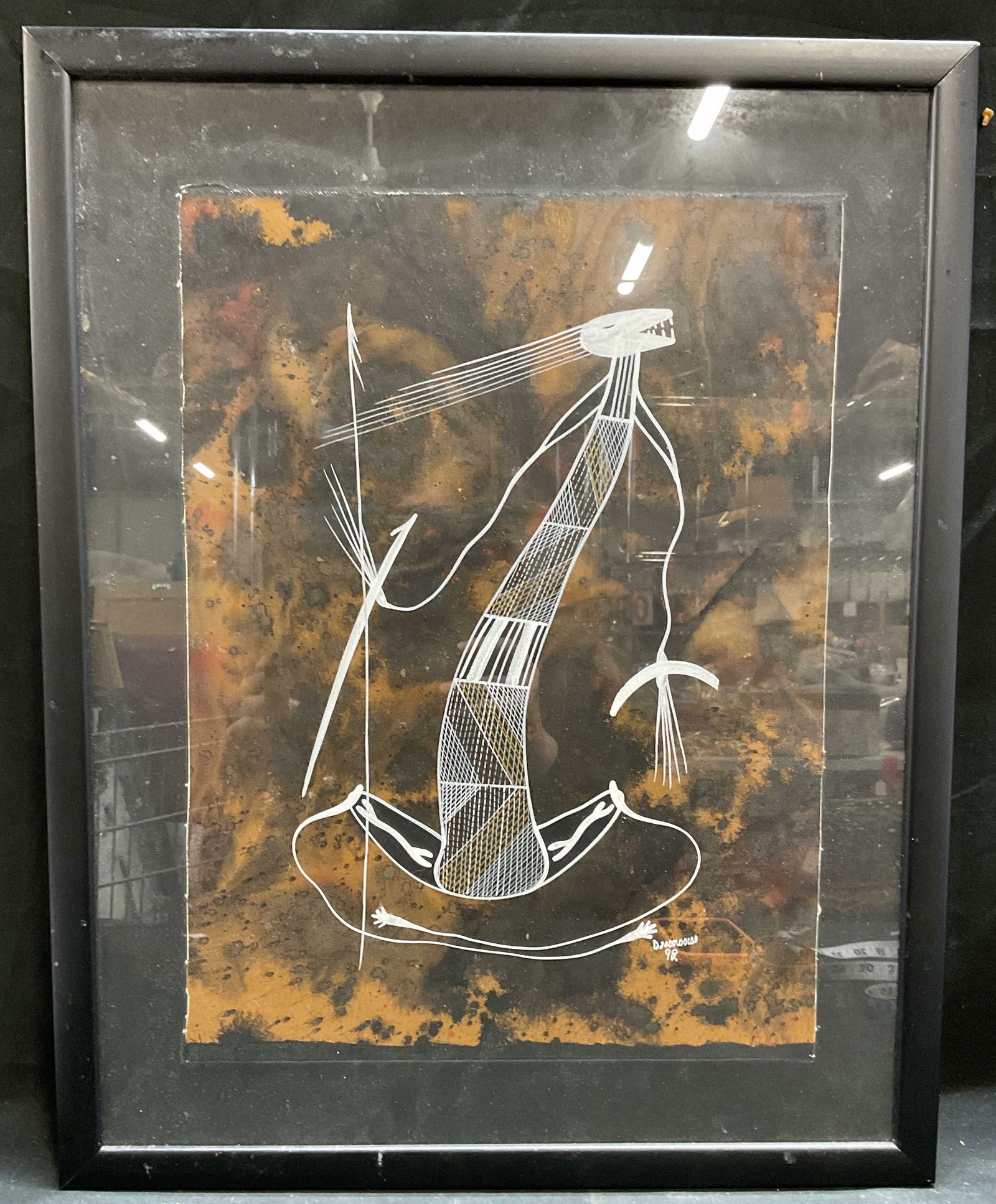 Signed David Moolooloo Spirit Man Painting (1 of 6)