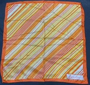 Vtg Stephen Burrows Orange Striped Silk Scarf