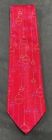 Jos A Bank Red Silk Geometric Print Tie USA
