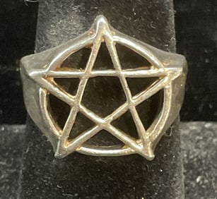 Sterling Silver Star Pentagram Ring