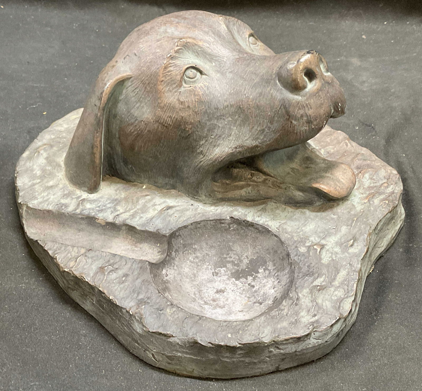 Vintage Bronze Patina Dog Desk Accessory Pipe Rest (1 of 6)