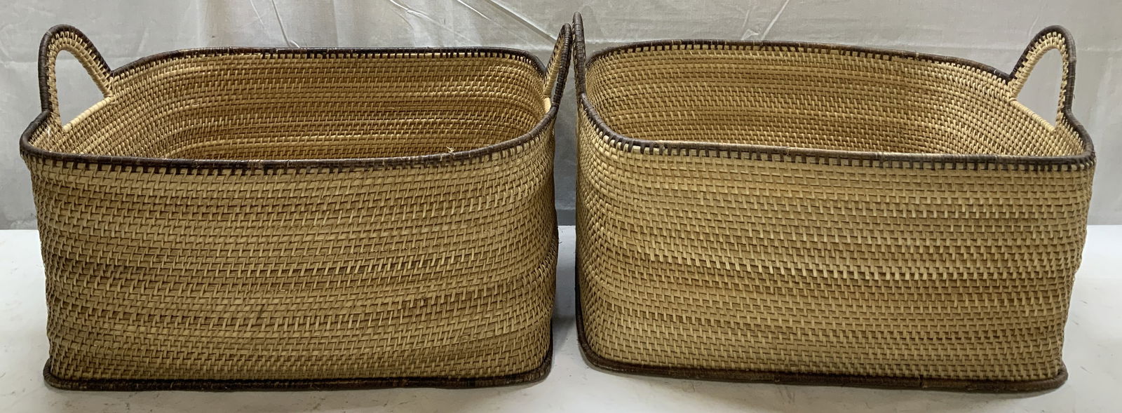Set 2 Handwoven Rectangular Rattan Baskets (1 of 7)