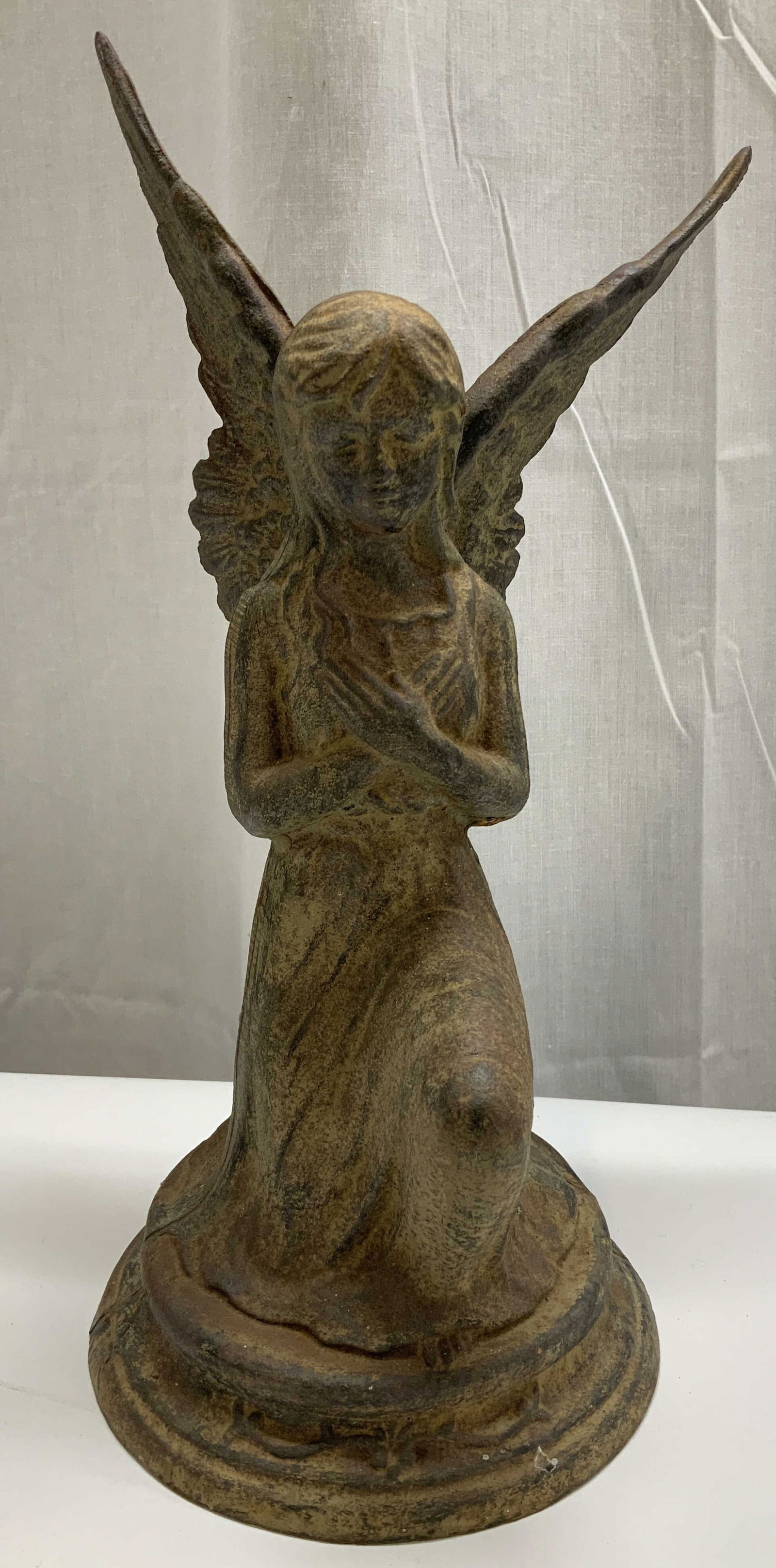 Vintage Cast Iron Praying Angel Statue (1 of 7)