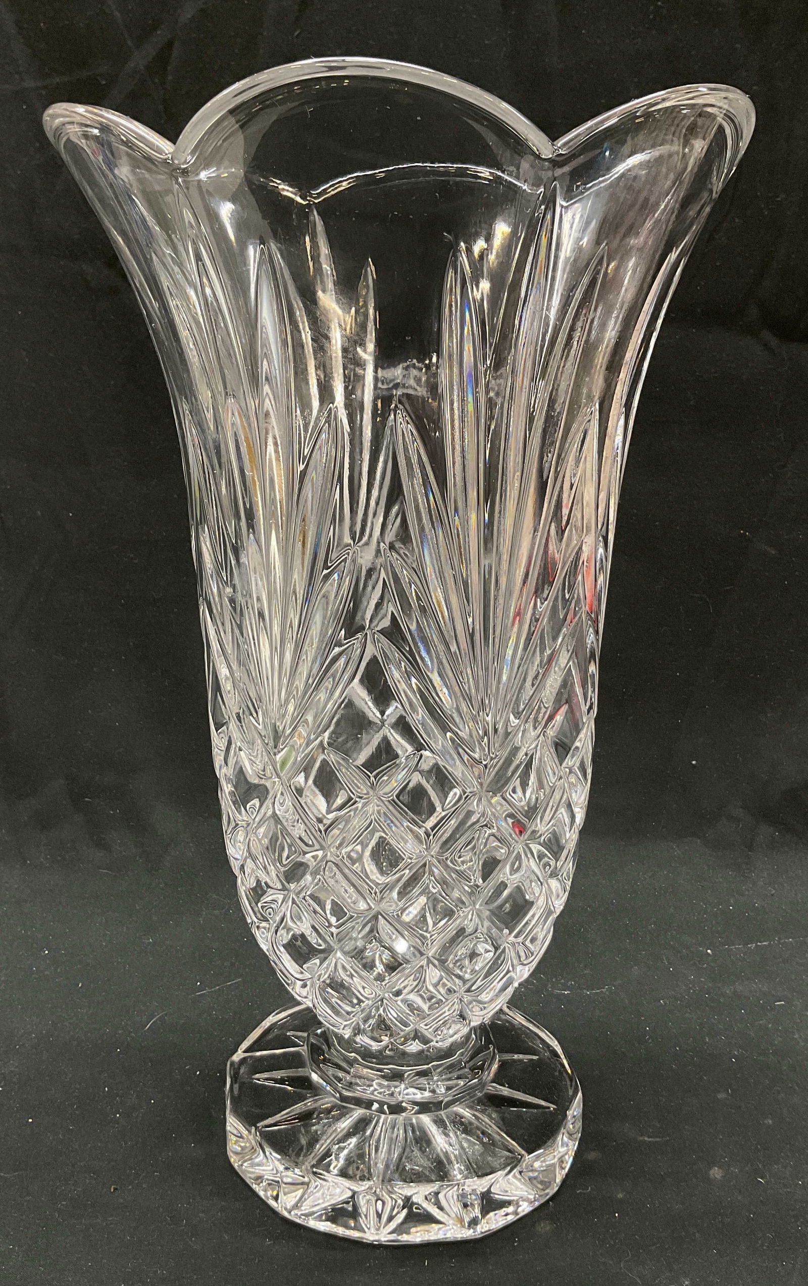 Vintage Cut Crystal Pedestal Vase (1 of 8)
