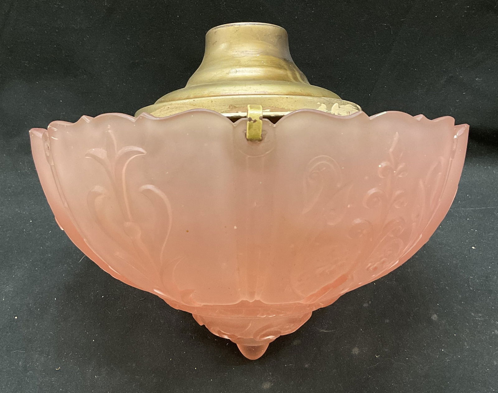 Art Deco Style Frosted Pink Glass Light Fixture (1 of 7)