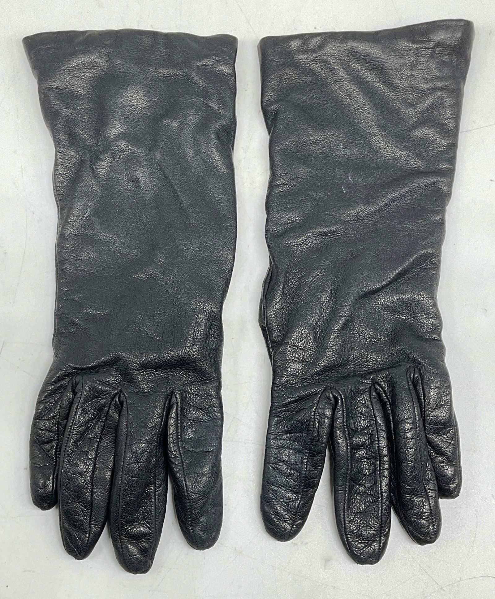 Black Leather Cashmere Lined Gloves, Italy (1 of 6)