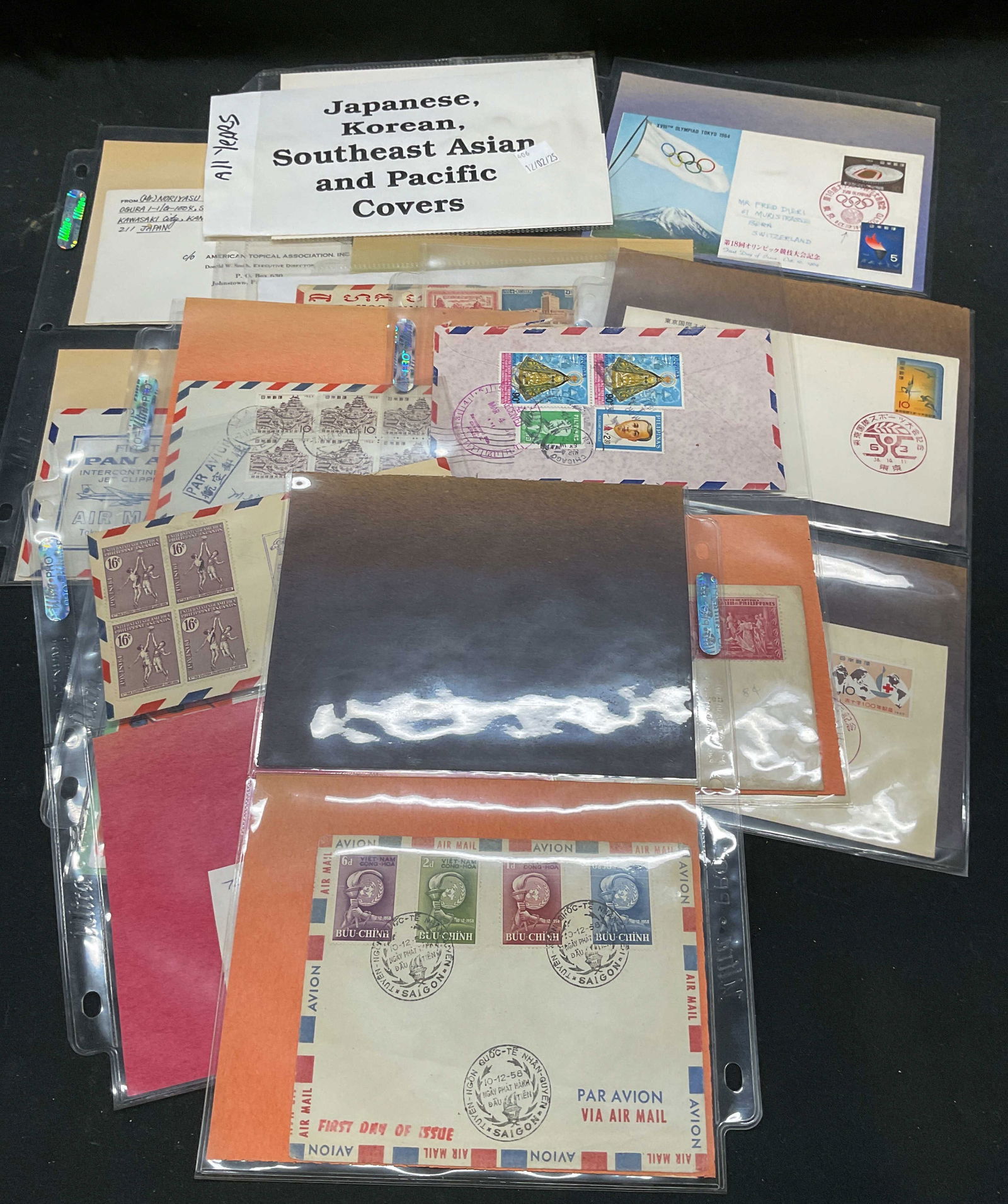 Group Lot Vintage Asian Covers & Stamps (1 of 10)