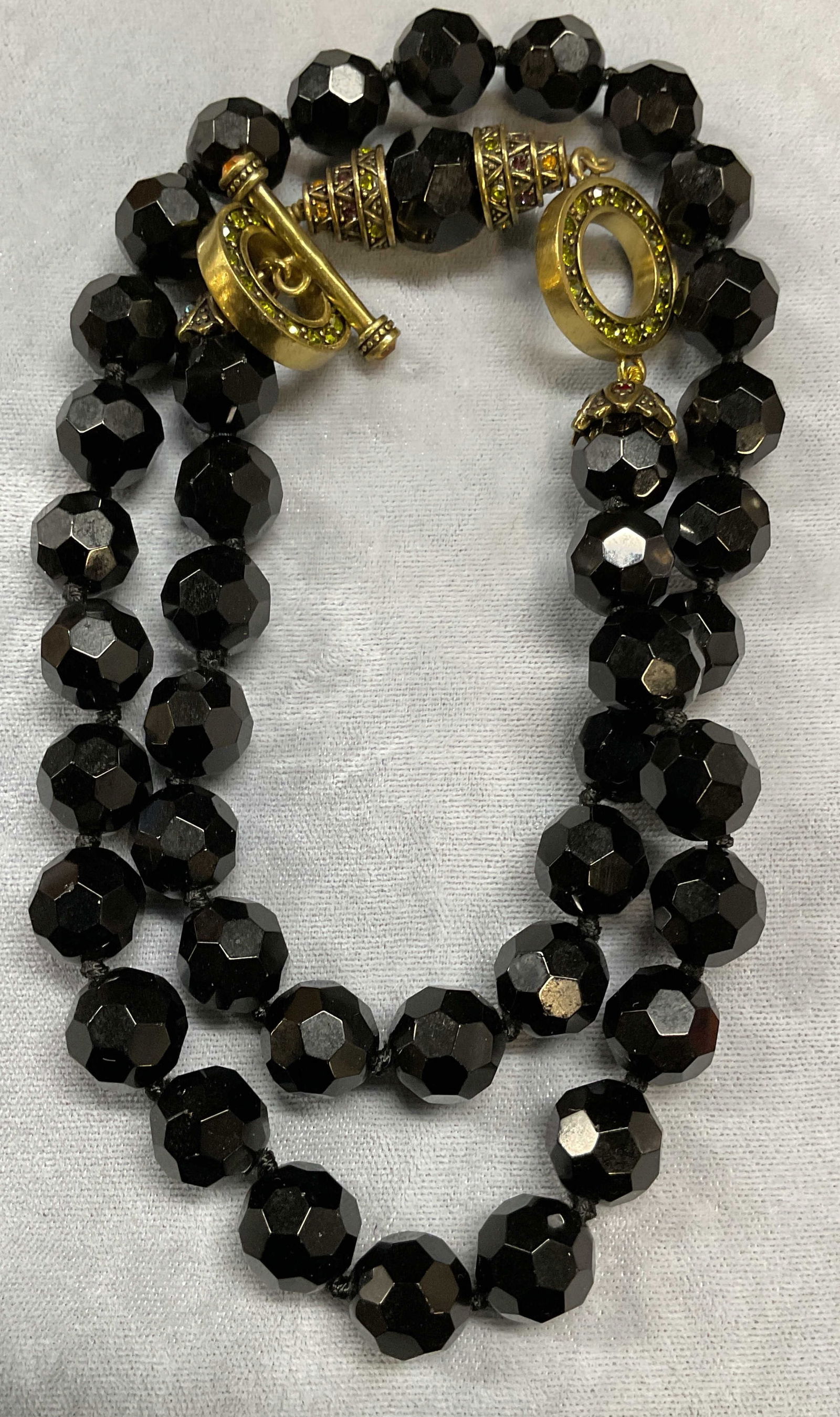 Vintage Chunky Black Crystal Beaded Necklace (1 of 6)