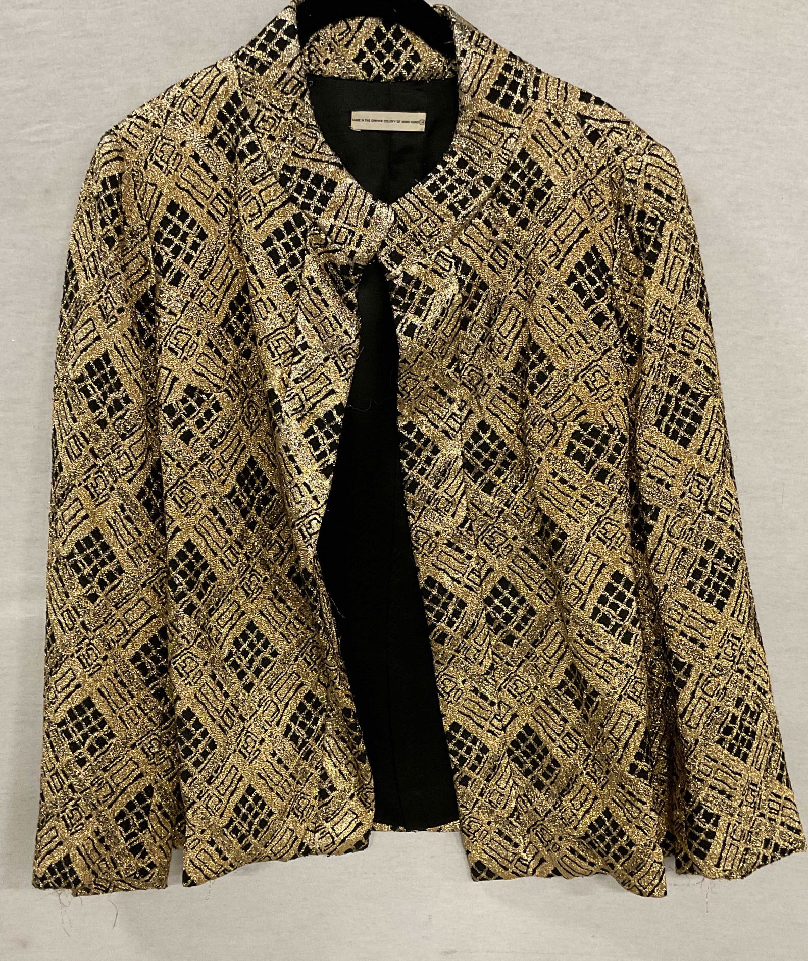 Vintage Metallic Gold Black Geometric Jacket (1 of 6)