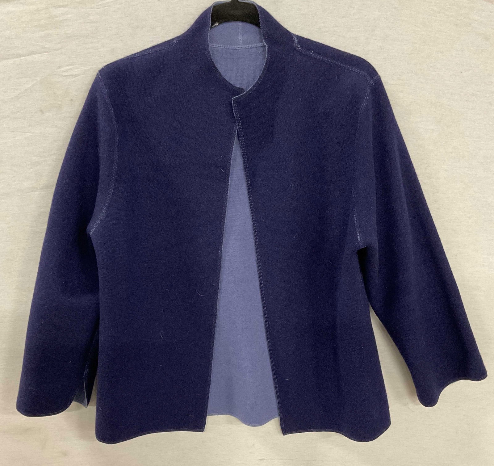 Blue Reversible Knit Sweater Jacket (1 of 6)