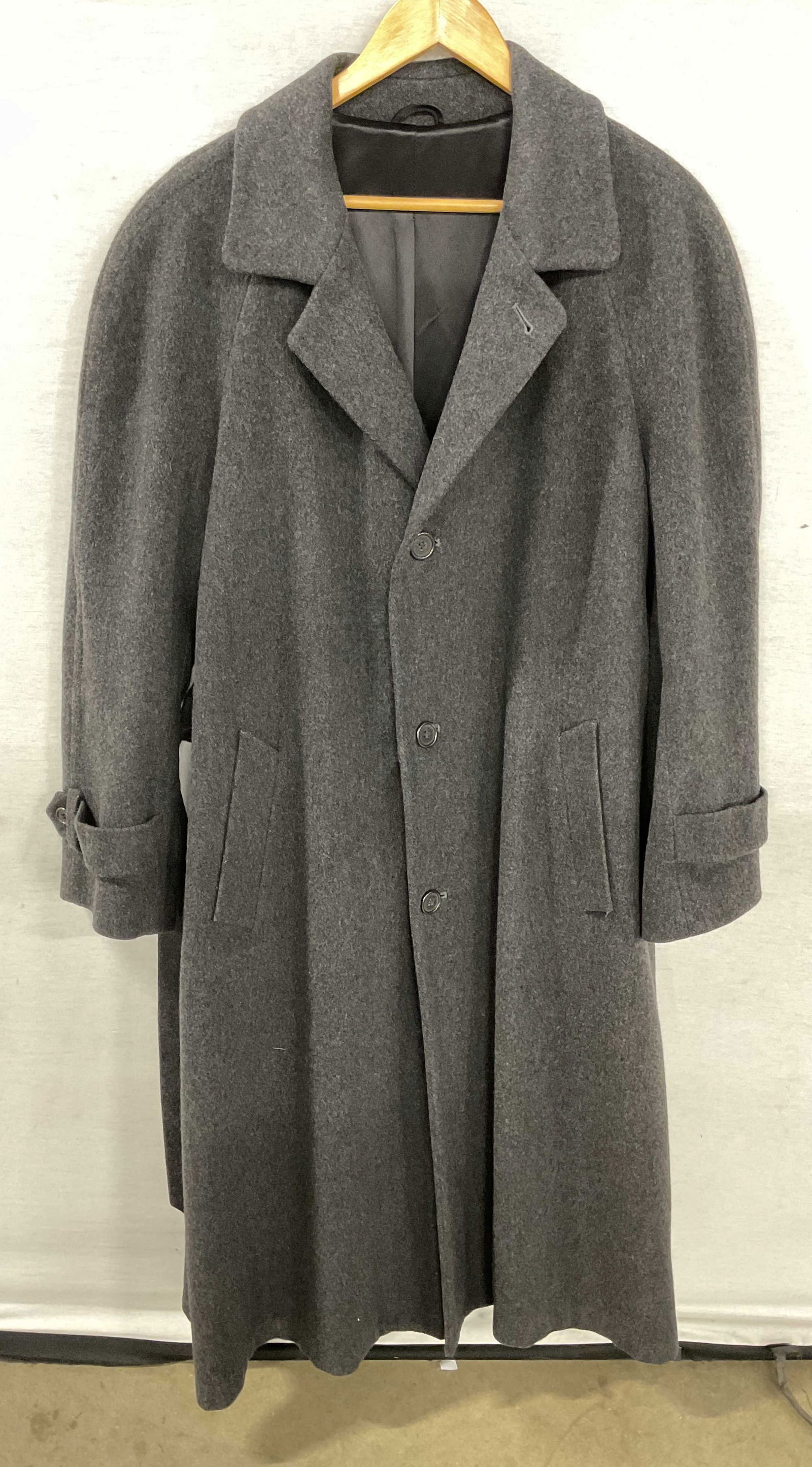 Vtg Bill Blass Grey Wool Long Coat (1 of 6)
