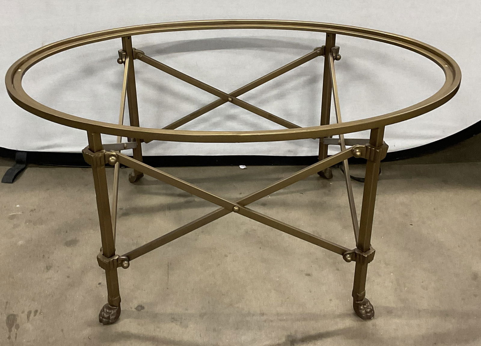Gold Tone Oval Coffee Accent Table Frame (1 of 6)