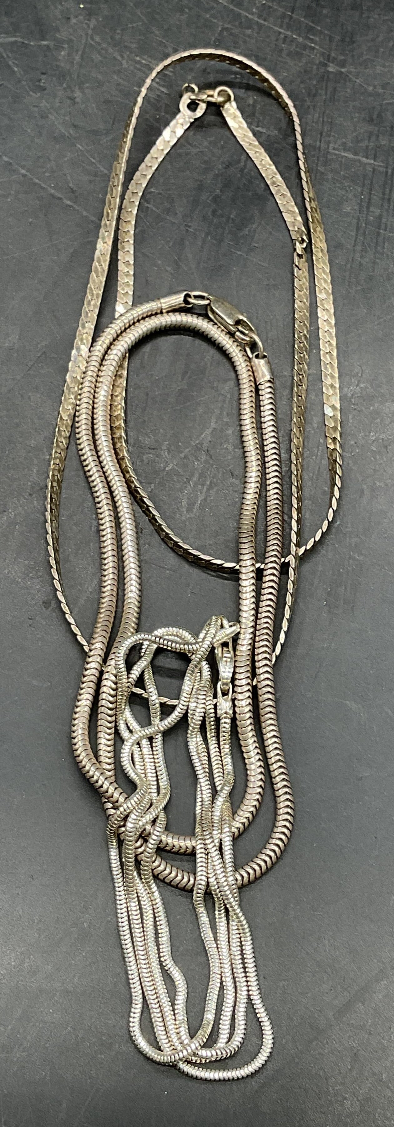 Lot 3 Sterling Silver Chain Necklaces, Italy (1 of 8)