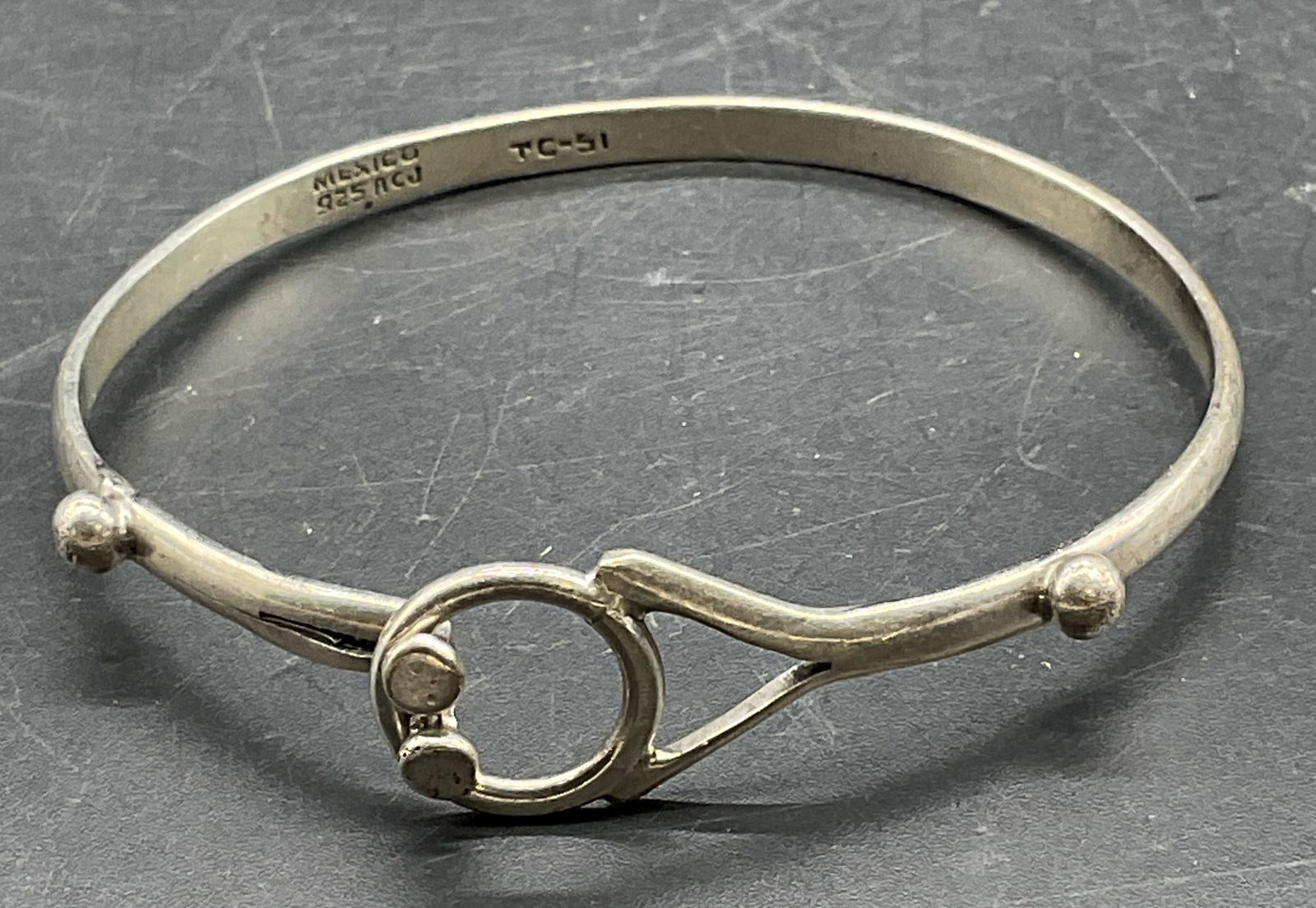 Signed ACJ Sterling Silver Bracelet, Mexico (1 of 6)