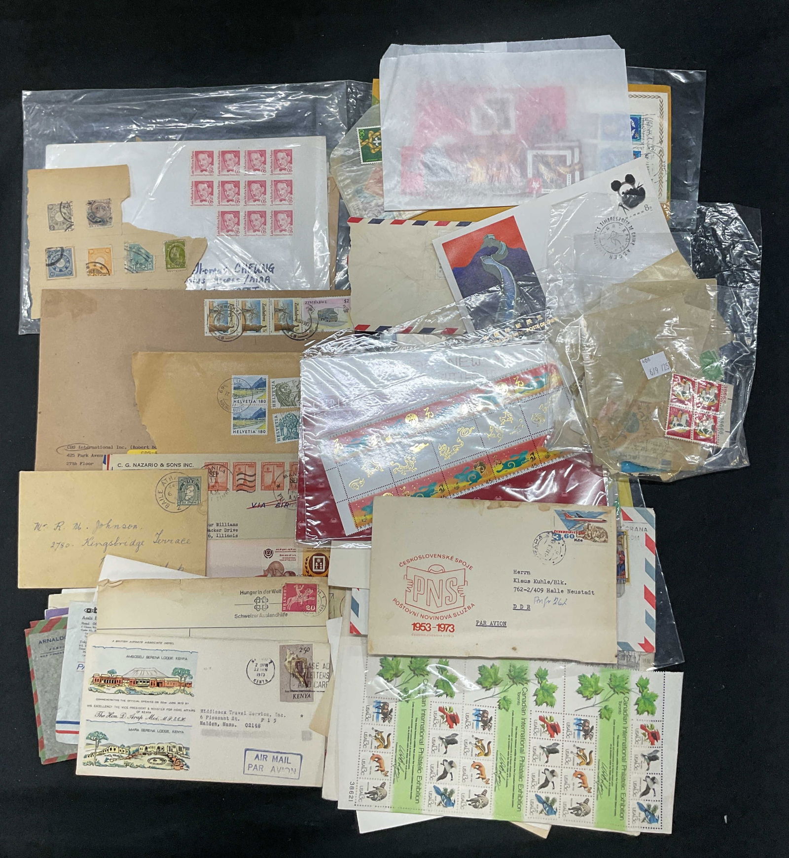 Grp Lot 60+ Assorted USA & Foreign Stamps 1900s (1 of 7)