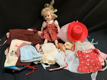 Lot 40+ Vtg Assorted Doll Clothing & Effanbee Doll