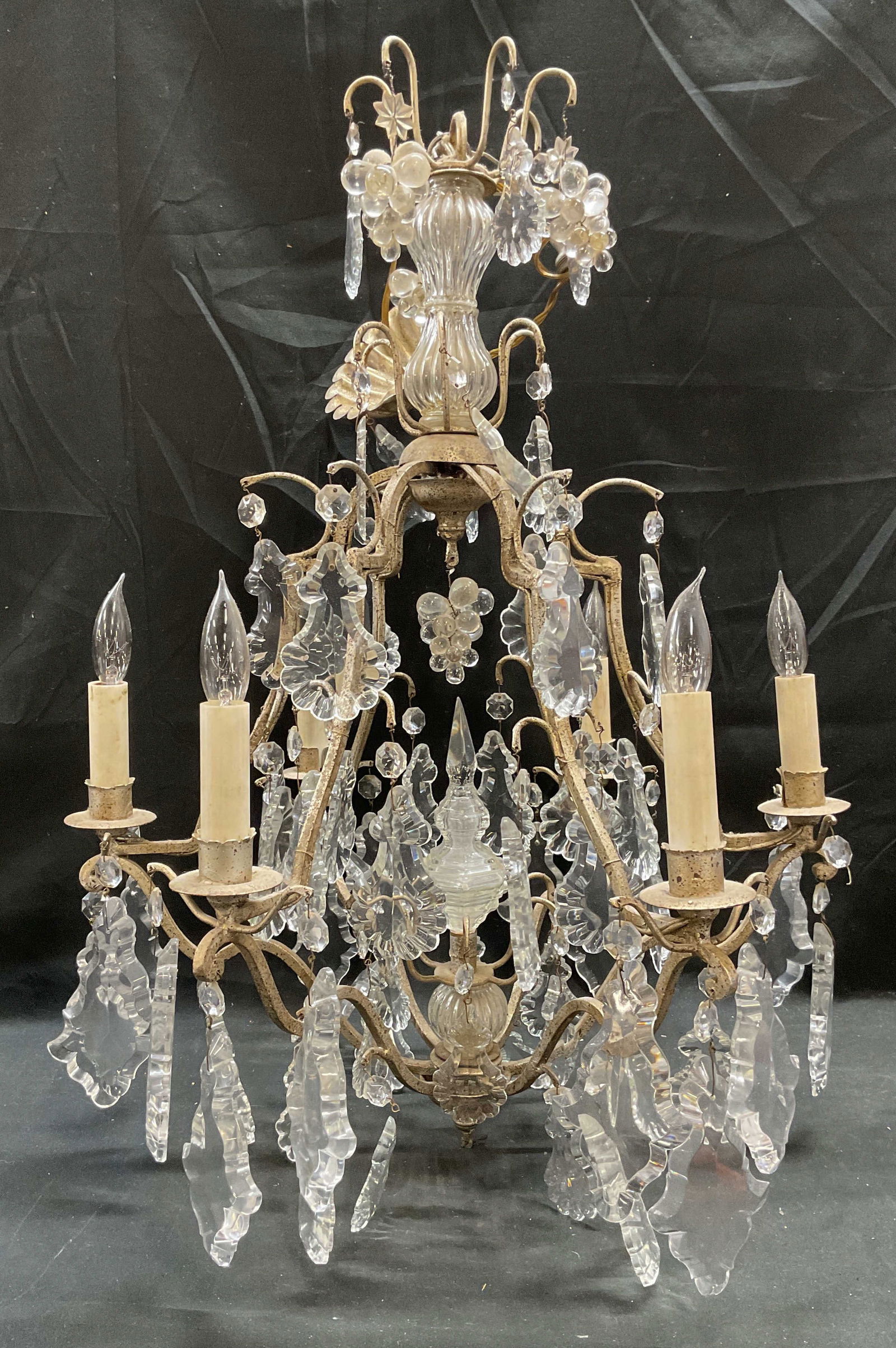 Vintage Crystal Chandelier Light Fixture (1 of 6)