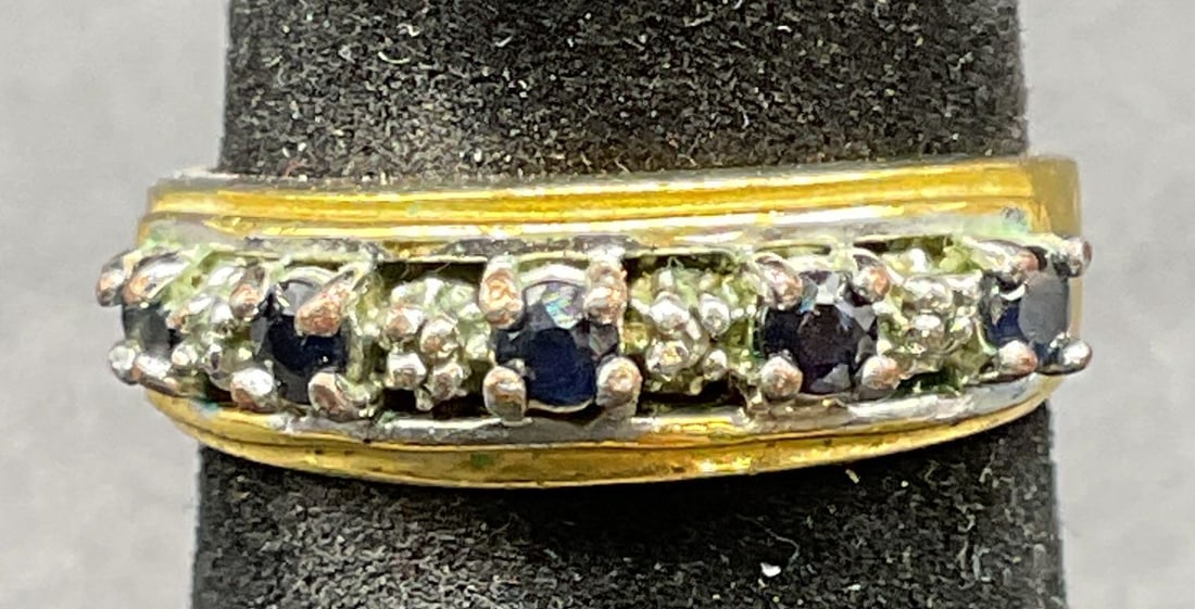 Sterling Silver Gold Pl Semiprecious Ring (1 of 6)