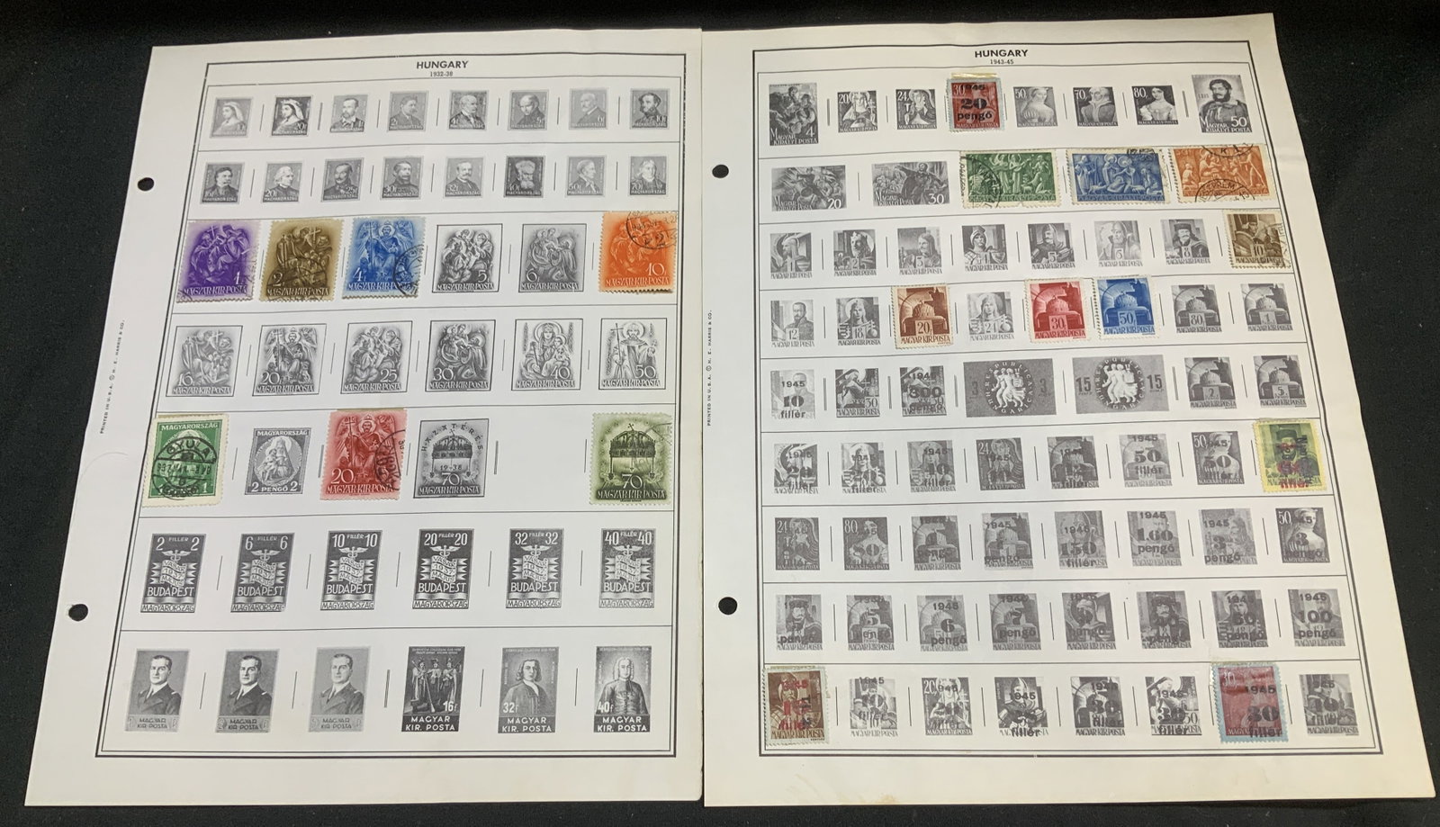 H.E.Harris & Co. Foreign Stamp Bk Pages: H. E. Harris album for Stamps of the World. Stamp collecting album featuring thousands of identifying illustrations. The album was personally compiled by H. E. Harris. Album features numerous stamps f