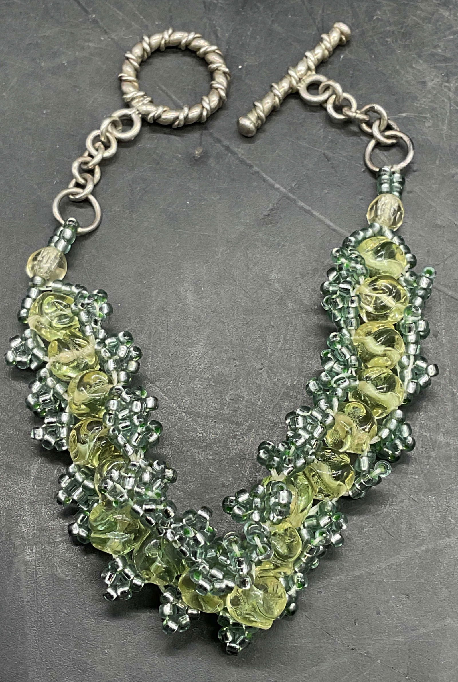 Green Semiprecious Sterling Silver Bracelet (1 of 6)