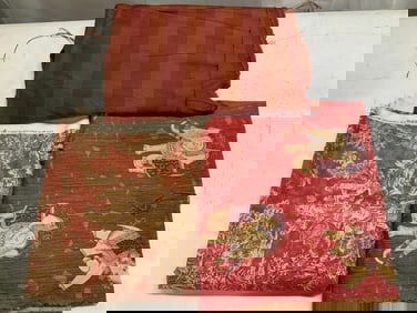 Lot 3 Assorted Red Floral, Striped & Fig Fabrics