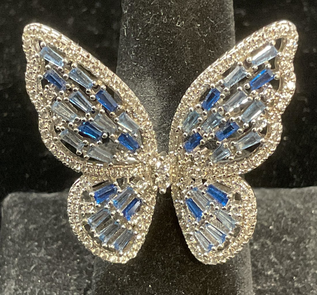 FZH Sterling Silver Semiprecious Butterfly Ring (1 of 6)