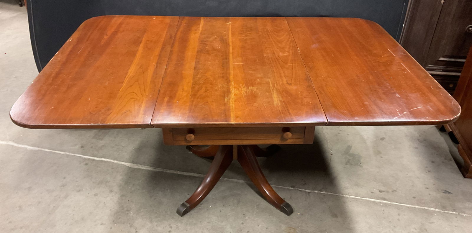 Vtg STICKLEY Cherry Wood Drop Leaf Dining Table (1 of 8)