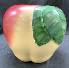 HULL Pottery Vtg Ceramic Blushing Apple Cookie Jar