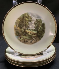 Set 4 Mitterteich Scenic Porc Plates GERMANY