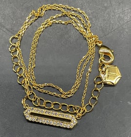 Swarovski Touchstone Gold Tn Crystal Necklace w Bx