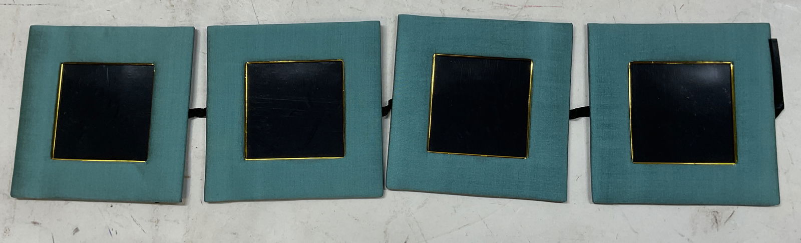 Vintage Blue Silk Four Picture Frame (1 of 7)
