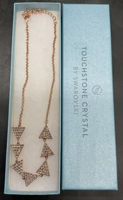 Swarovski Touchstone Gold Tn Crystal Necklace