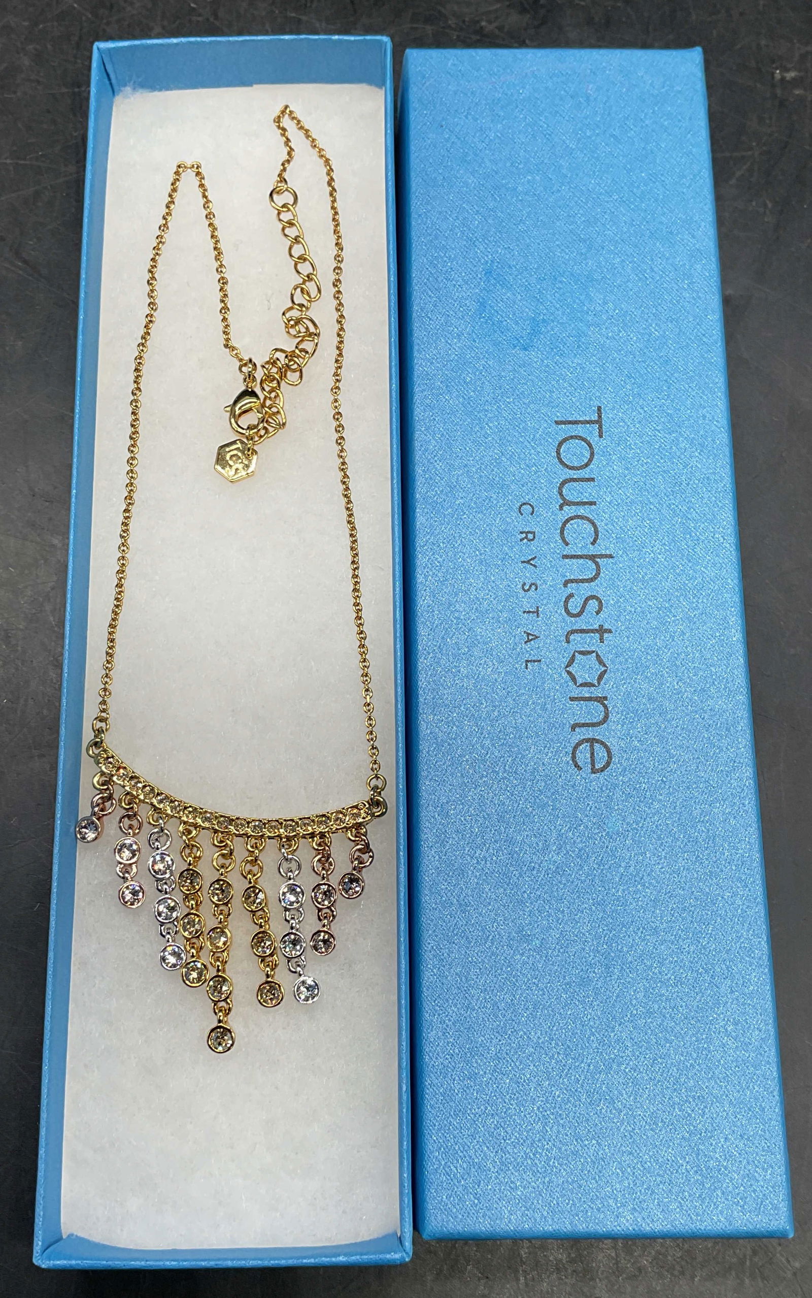 Swarovski Touchstone Gold Tn Crystal Necklace (1 of 6)