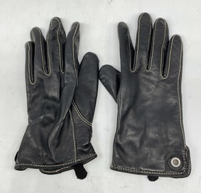 Vintage Black Leather Gloves