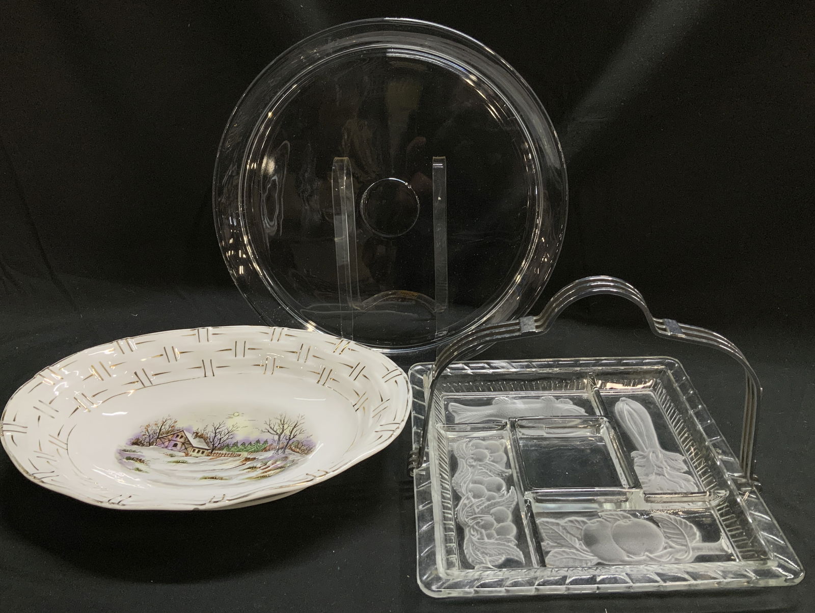 Lot3 Oval Serving Dish, 5 Sec Relish Dish & Platter (1 of 7)