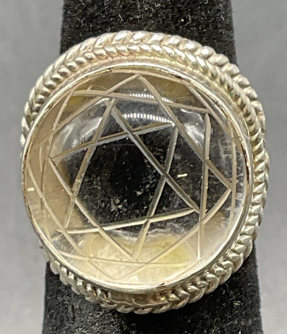 Sterling Silver Semiprecious Star of David Ring (1 of 6)