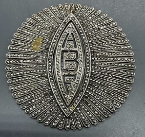 Sterling Silver Art Deco Marcasite Brooch