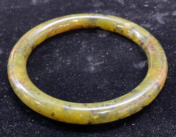 Green Semiprecious Stone Bangle Bracelet