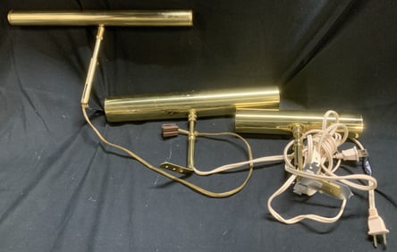 Lot 3 Gold Toned Art Lights HOUSE OF TROY+