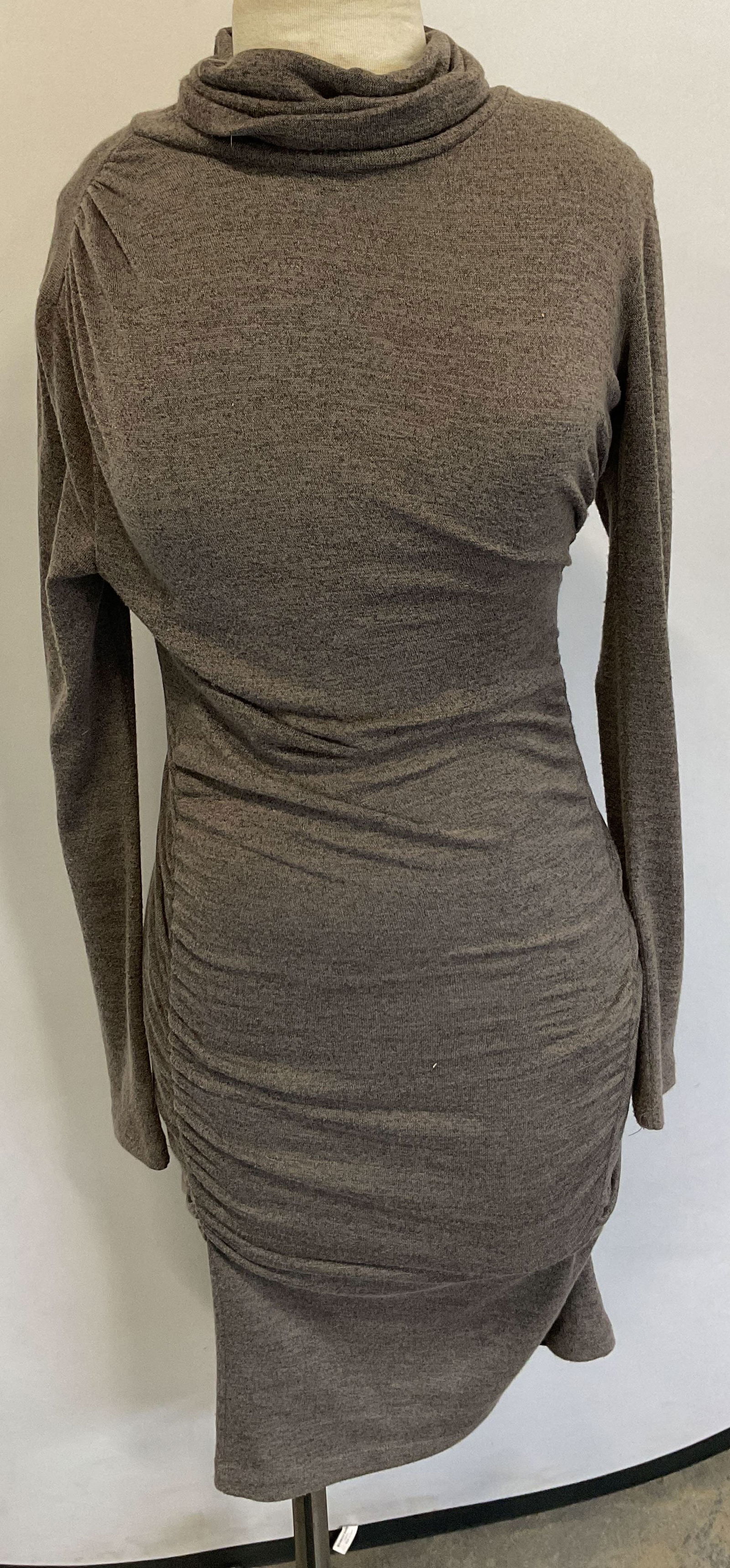 Courage B Grey Ruched Turtleneck Dress USA (1 of 7)