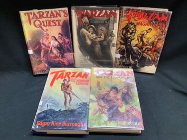 Lot 5 Tarzan Bks Edgar Rice BURROUGHS 1stEd+ 1947+